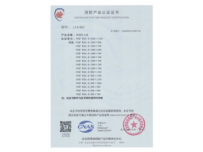 排煙（yān）防火閥3C證（zhèng）書  2500x1250-15